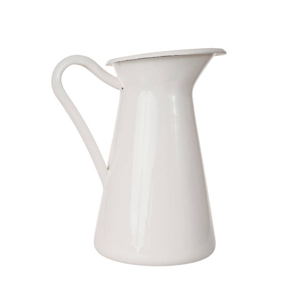 istock White metal enameled decanter for drinks isolated on a white background 2159163448