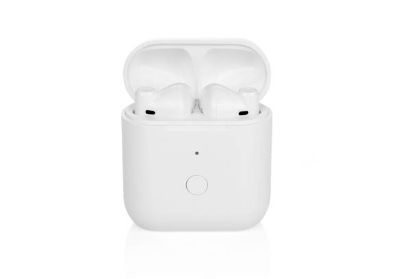 istock Wireless earbuds case isolated on white background with clipping path. 2159165762