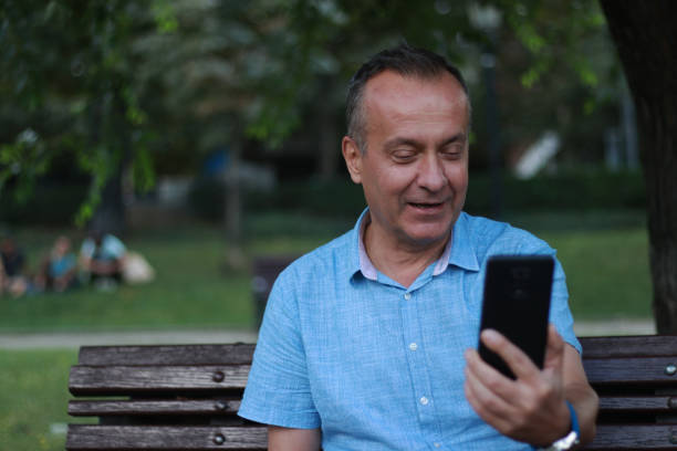 istock Mature businessman have video call 2159166391