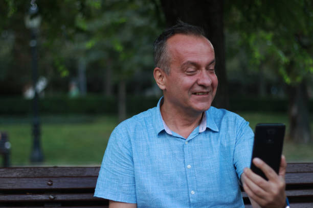 istock Mature businessman have video call 2159166407