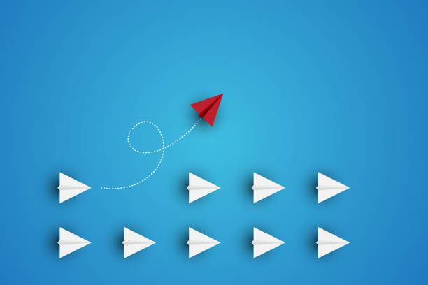 Business competitive advantage of paper plane in new competitive.