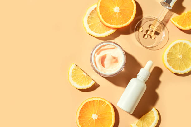 fotografii de stoc, fotografii și imagini scutite de redevențe cu natural vitamin c skin care and citrus slices - vitamina c