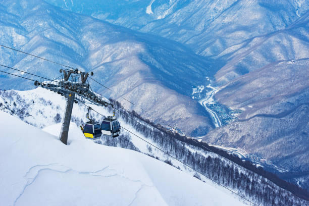 istock Cableway on the winter ski resort. 2159173219
