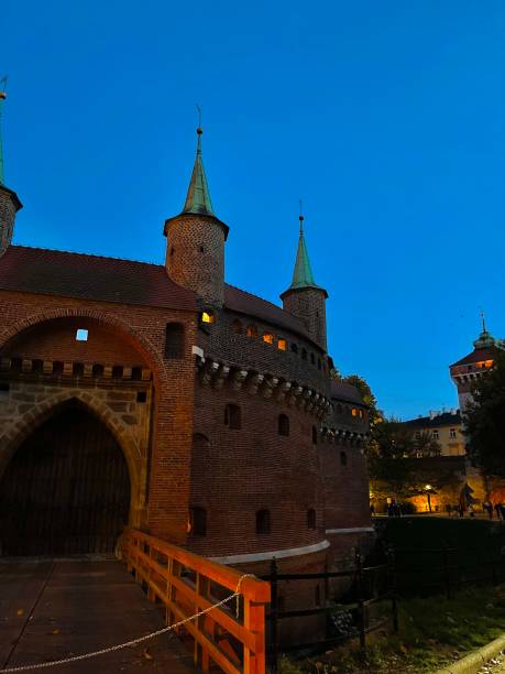 istock Evening view of old town Krakow, Poland. Panoramic view 2159176477