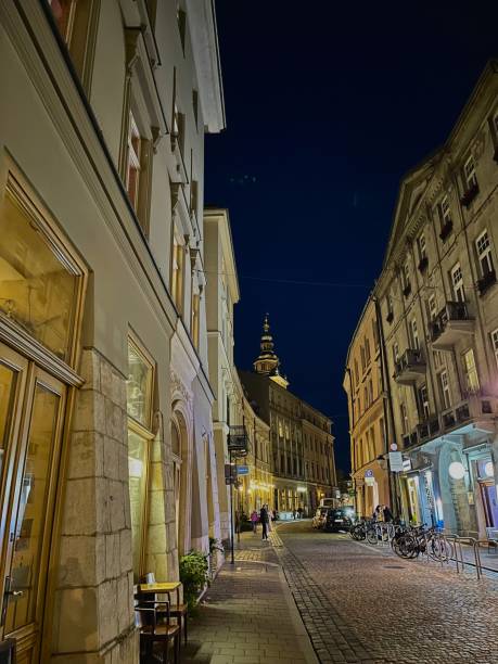 istock Evening view of old town Krakow, Poland. Panoramic view 2159176806