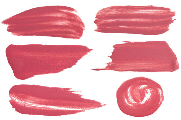 istock Set Smear of pink matte liquid lipstick on empty background 2159178473