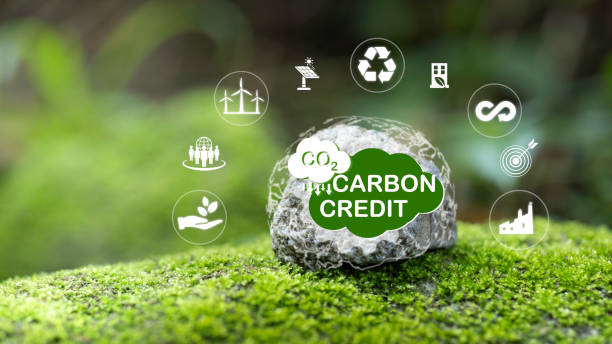 istock CO2 emission reduction concept with environmental icons, global warming, sustainable development and renewable energy green business background. 2159180915