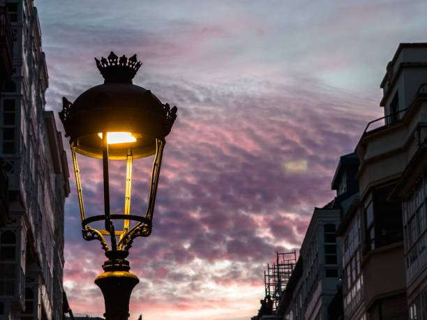 istock Street lamp at sunset urban 2159180946