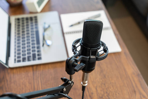 istock A microphone and equipment for recording a podcast 2159182862
