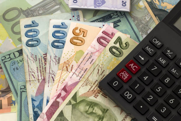 istock Turkish Banknotes,US Dollar and Euro with calculator 2159186530