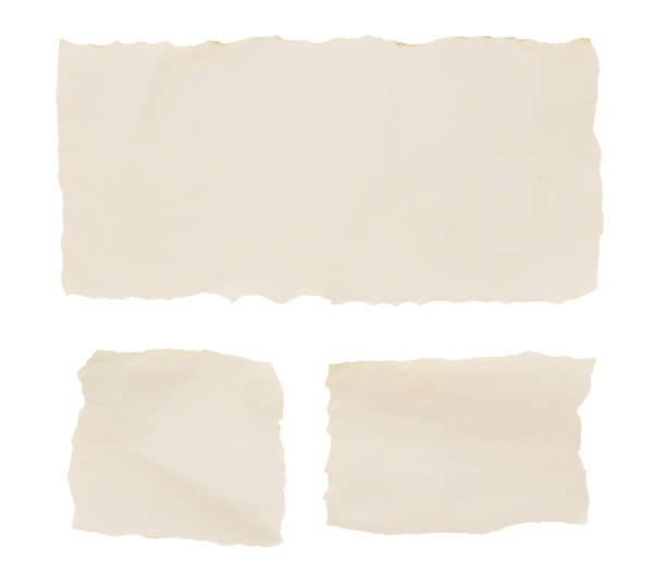 Three pieces of blank paper of different shapes.