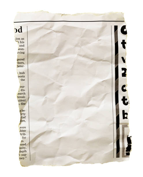 istock Crumpled newspaper clipping with blank space for your copy 2159189753