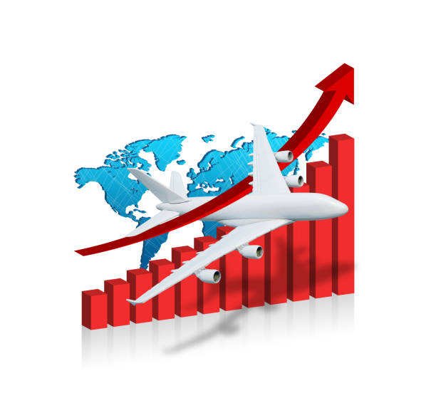 istock Growth Chart with civil aviation isolated 2159189946