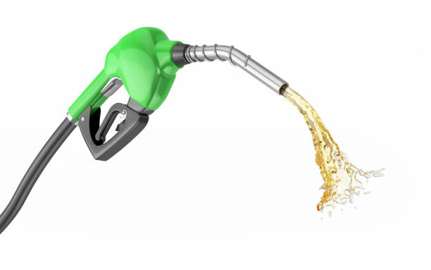 istock Gasoline Splashing from Green Pump, Object Clipping Path 2159196893