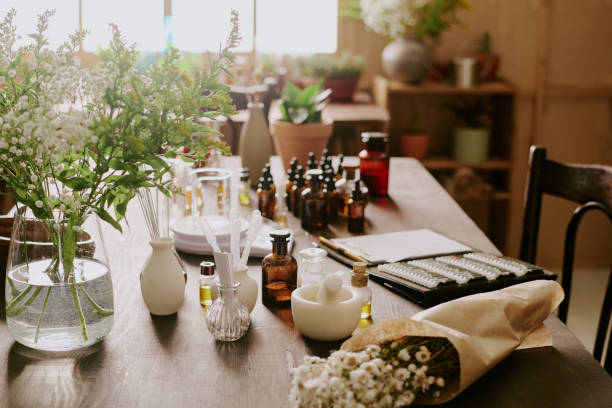 istock Bottles with Organic Oil 2159202638