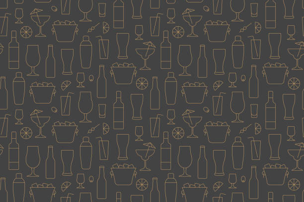 seamless bartender pattern, cocktail bar, great for wrapping, textile, wallpaper, greeting card seamless bartender pattern, cocktail bar, great for wrapping, textile, wallpaper, greeting card- vector illustration beer hotel bar stock illustrations