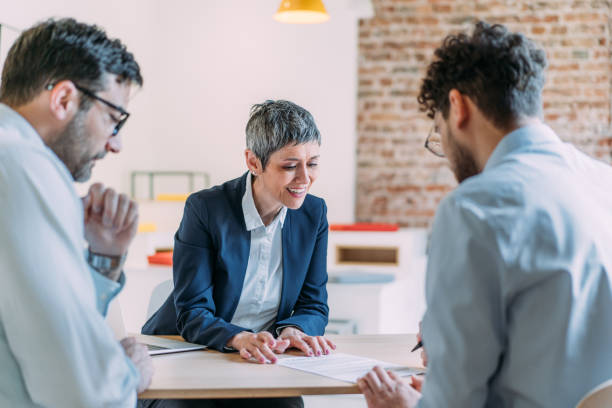 istock Business people signing a contract in the office. 2159213058
