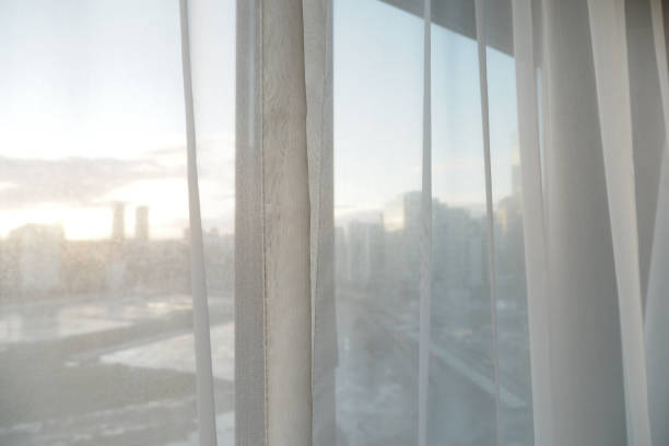 istock close up of clean fabric curtain. 2159215303