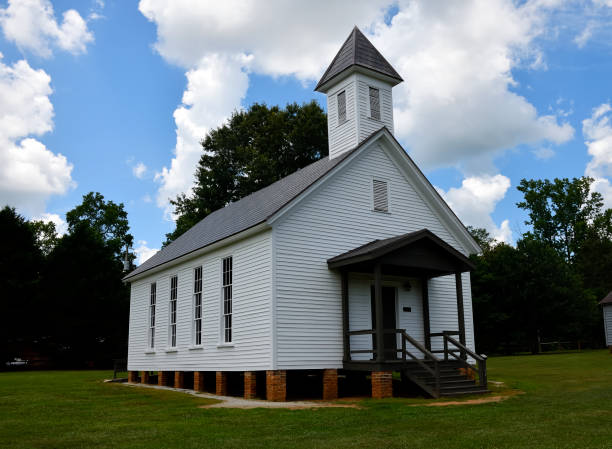 istock Old white country church background 2159220417