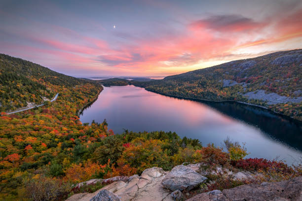 Sunset Over Jordan Pond, Acadia NP