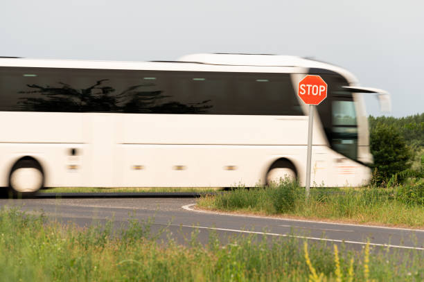Bus on the highway in Lisbon, Portugal