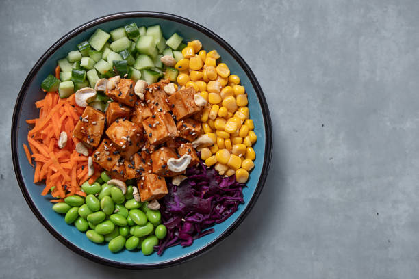 Healthy buddha bowl with vegetables