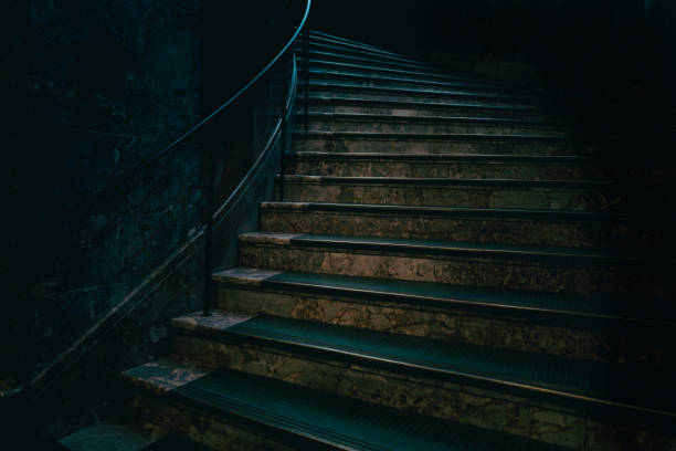 Large spiral staircase in old building