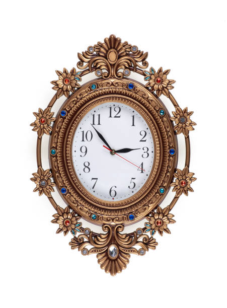 istock jewelry gold wall clock isolated on white background 2159241689