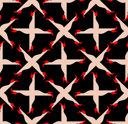Cabaret Pattern Background Womens Legs Pattern Seamless Cabaret Feet Background Stock Illustration ...