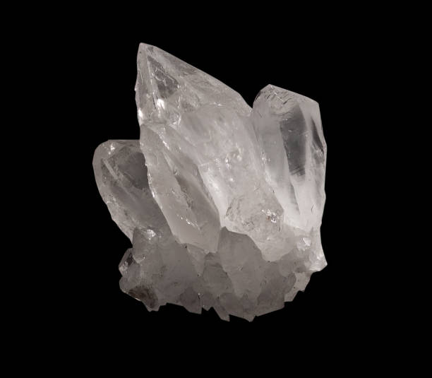 istock quartz mineral on black, isolated 2159243472