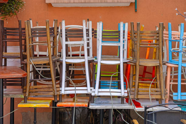 istock Stacked Wooden Chairs 2159252791
