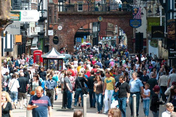 istock Chester High Street with Shoppers and Tourists 2159254002