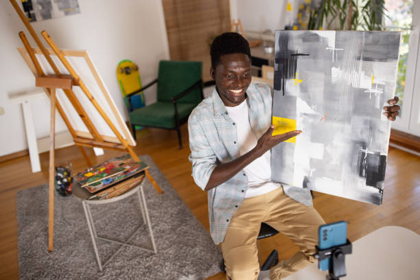 istock Artist filming a vlog 2159256776