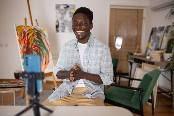 istock Artist filming a vlog 2159256824
