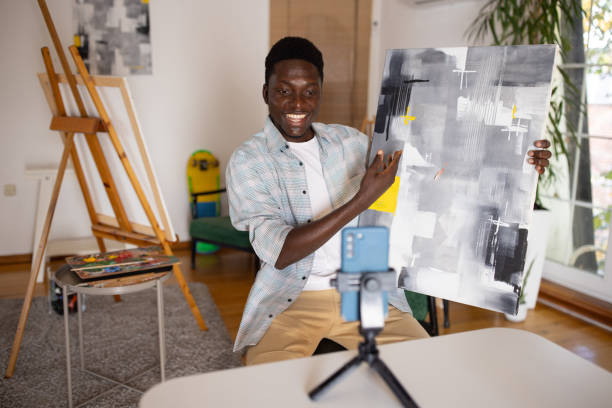 istock Artist filming a vlog 2159256838