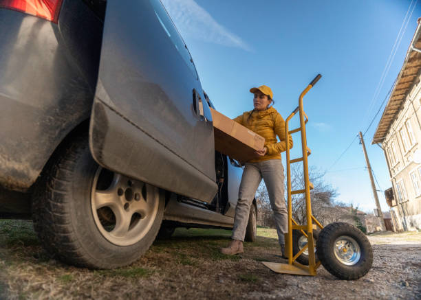 istock Gig Workers Benefits. Woman Doing Part-time Delivery Job. 2159261180