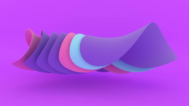istock Abstract Unique Shape Violet Iridescent Texture Wavy Paper Layers Folded On Purple Background 3D Rendering Wallpaper 2159265304