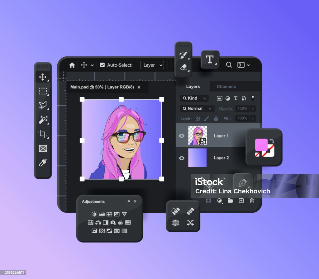 Raster Graphics Editor Toolbar Software For Creating Retouching And ...