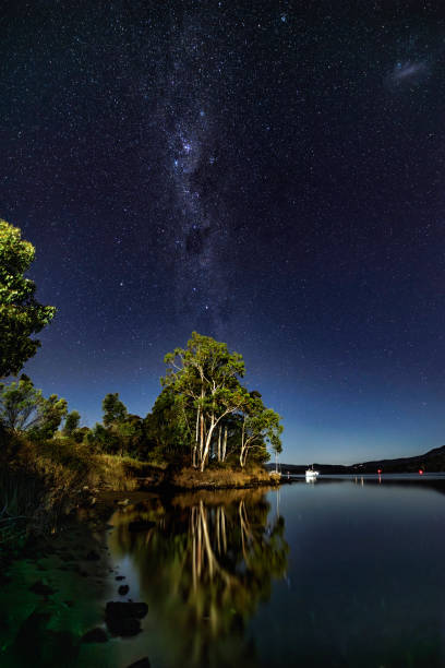 istock Night sky on on Huon River, Huon Valley, Tasmania 2159268165