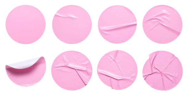 istock pink round adhesive stickers 2159279275