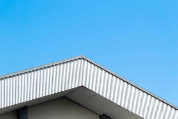 istock minimal composition of roof and blue sky with empty space 2159281738