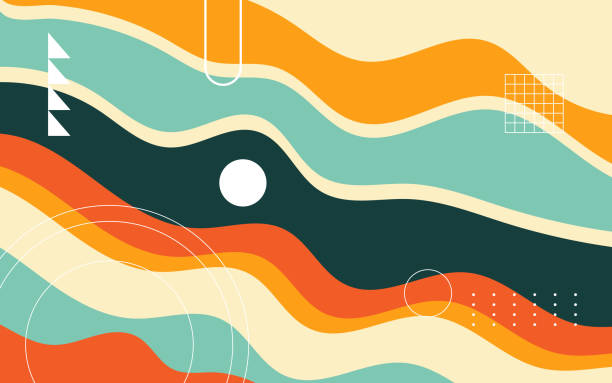 Modern vector abstract geometric background with pastel colored simple shapes graphic pattern.