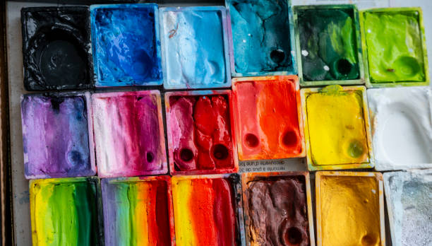 istock Small tubs of watercolour paints. 2159291107