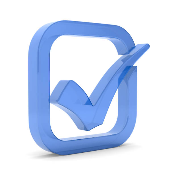 istock Transparent check mark sign on white background. Isolated 3D illustration 2159293410