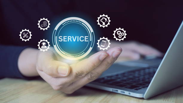 istock Technical support customer service business concept. businessman use laptop with virtual service icons for Online customer support service. 2159294601