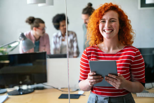 istock Success business woman with tablet, analytics and developer for startup business website IT software 2159294988