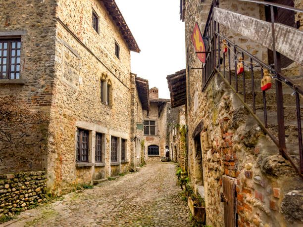 istock Architectural detail from residential area of medieval town Perouges with Historic town Insignia 2159298017