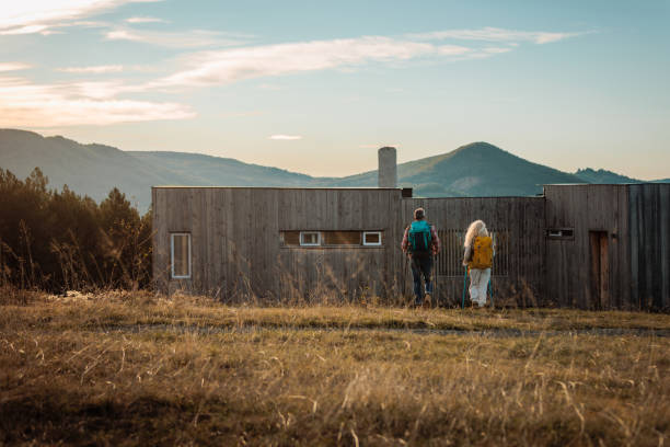istock Senior couple returning home for hiking 2159298088