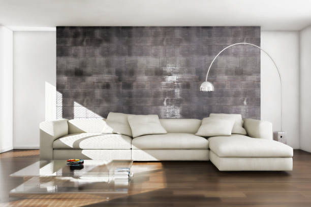 istock Large luxury modern bright interiors Living room mockup illustration 3D rendering image 2159311163
