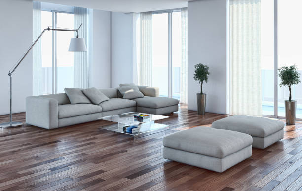 istock Large luxury modern bright interiors Living room mockup illustration 3D rendering image 2159311488